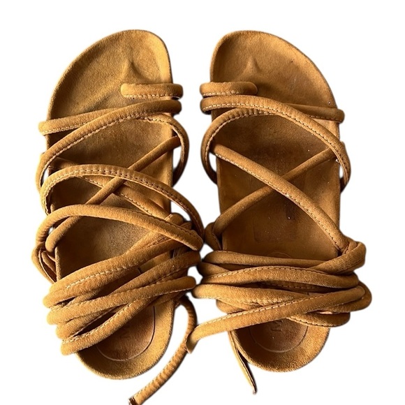 MANGO Cross Strip Sandals Size 6.5 - Picture 1 of 7